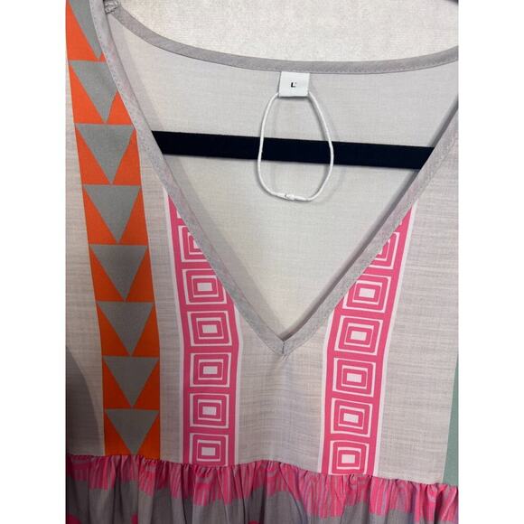 Unbranded Maxi Dress Size Large Chic Stylish Multi Color - Picture 4 of 5